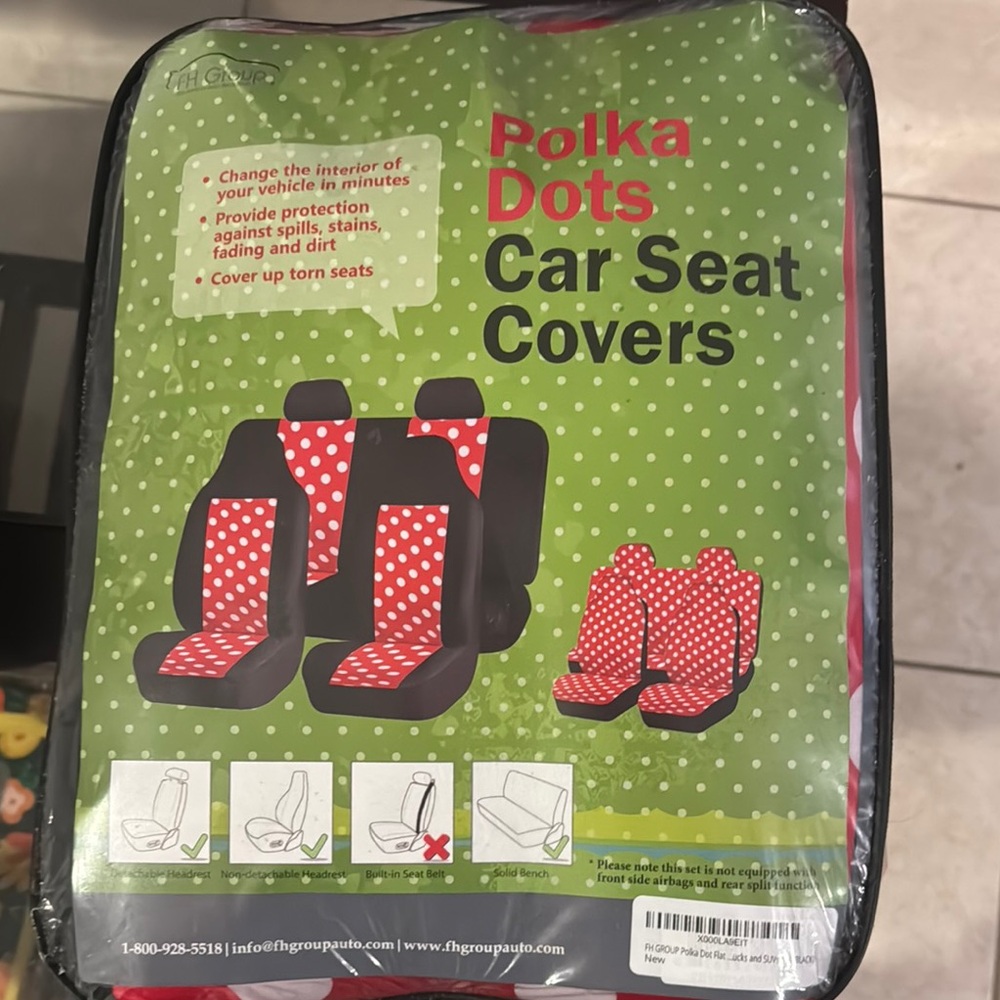 Red Polka Dot Car Seat Covers